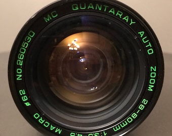 Vintage Quantaray Macro Zoom Lens: 28-80mm, 1970s Camera Accessory