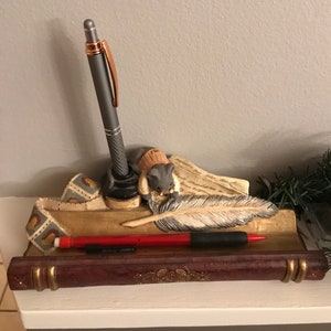 Pencil Holder, Figi, Literary Friend, Pencil Holder Tray, Pencil Holder with Mouse, Vintage Pencil Holder, Vntg Pencil Tray, 1998 Pen Holder