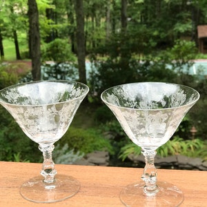 Cambridge Sherbet Glasses, Set of 2, Champagne or Sherbet Glasses, Cambridge Glass Company, Vintage Cambridge Glasses, 1930-1958