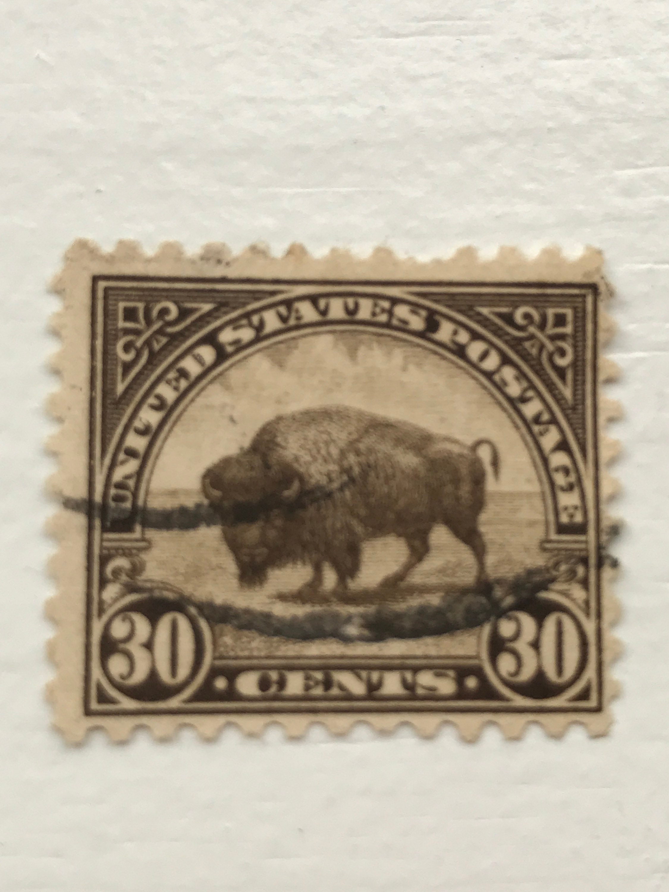 Vintage U.S.A. 569 30 Cent Buffalo Stamp 19231931 Etsy