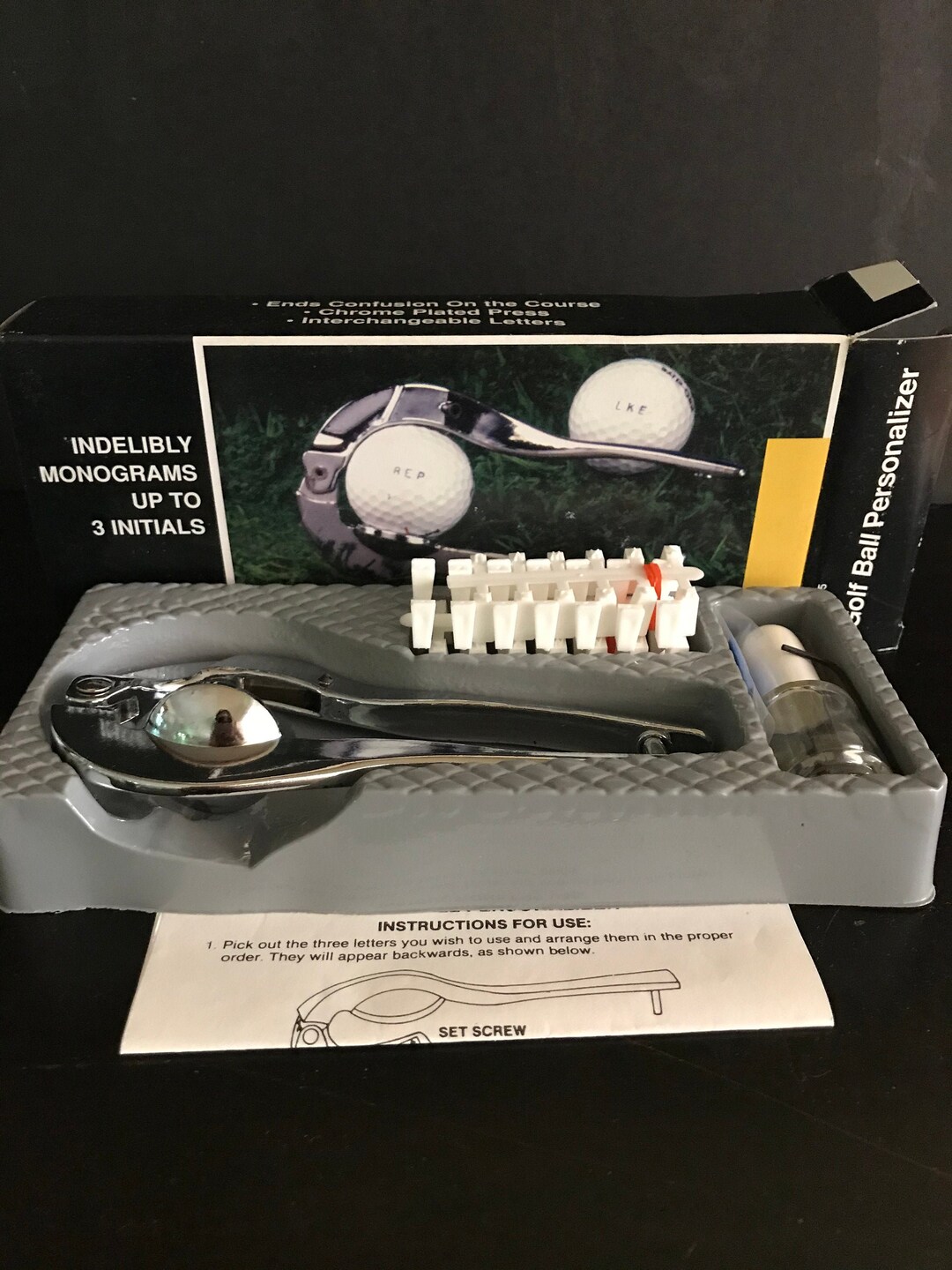 Vintage, Golf Ball Personalizer, Monogram Kit for Golf Ball, Initials