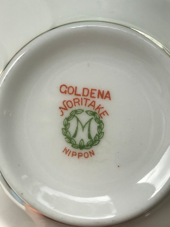 Vintage, Noritake, Nippon, Goldena, Porcelain Soup Bowl and Saucer