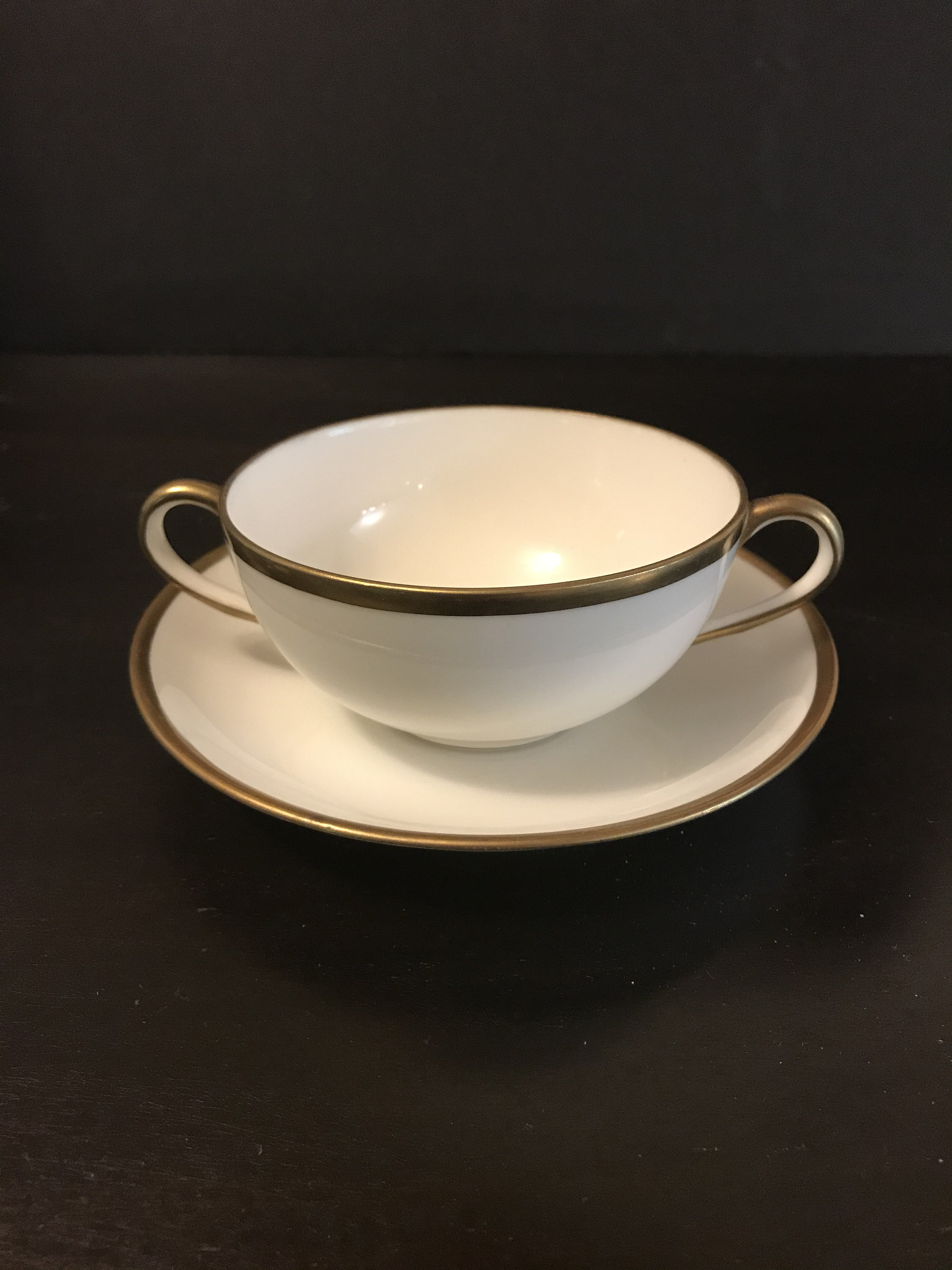 Noritake 昭和レトロ 日本製、ボール大、スープ入れ Vintage, Noritake, Nippon, Goldena, Porcelain Soup Bowl and Saucer