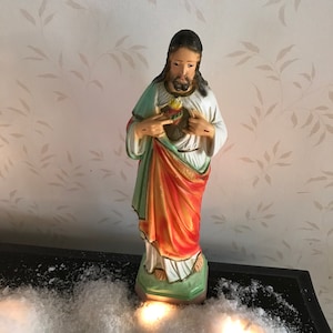 Sacred Heart of Jesus, Chalkware, CS110, Statue, Religious