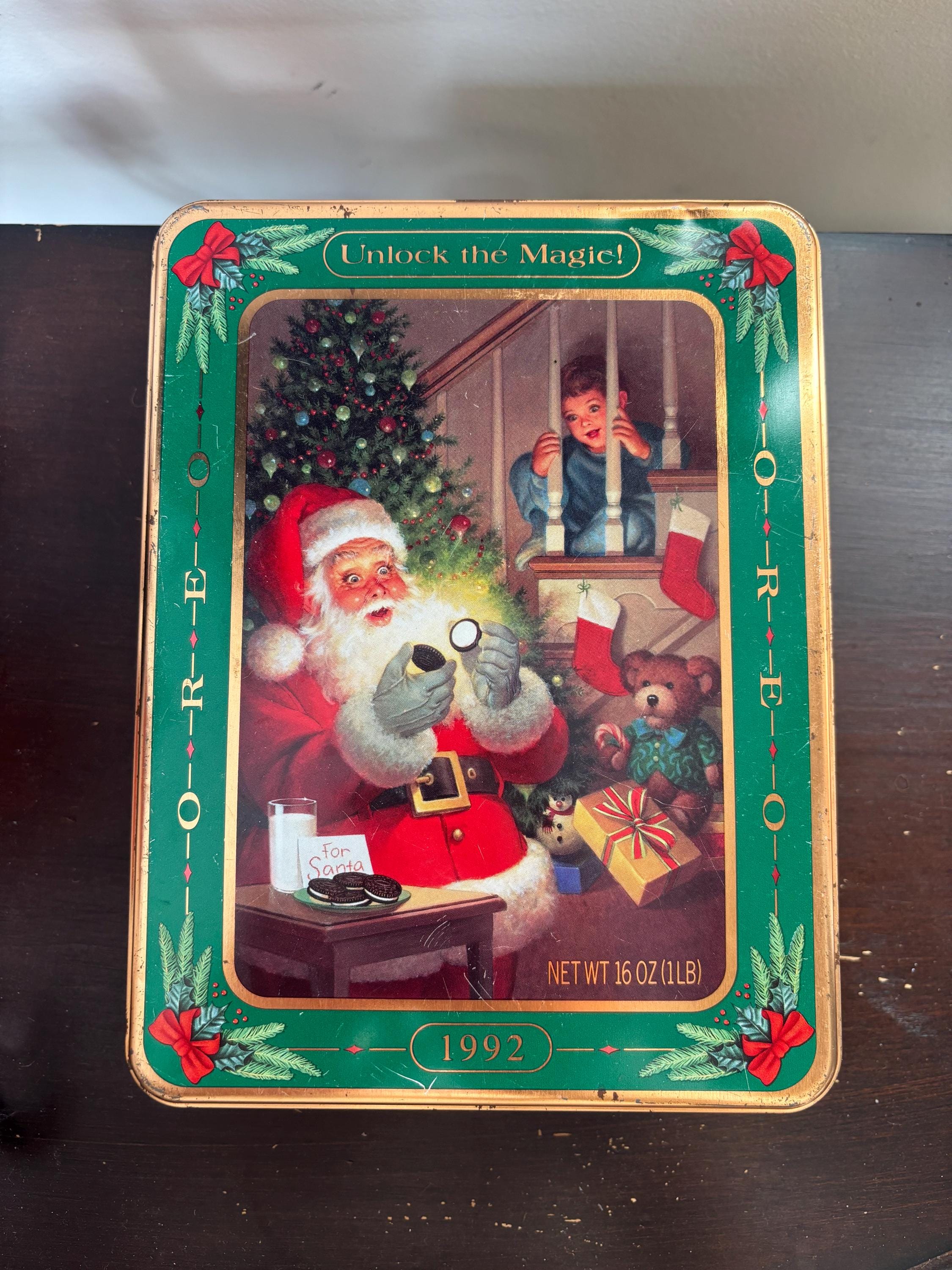 THE ALFEE Merry Christmas オルゴール 1992 Vintage Collectible Oreo Christmas Tin, Christmas Container, 1992