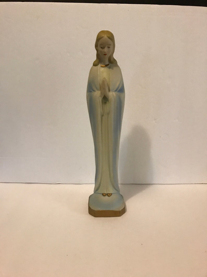 Madonna Statue Madonna Statue Statue in Prayer Bisque Etsy