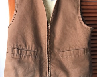 Vintage Carhartt Sherpa Lined Work Vest - Men's Large - 1970s