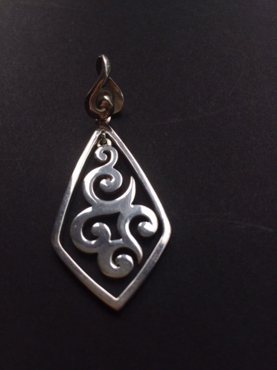 Silpada Sterling Silver Pendant with Whimsical Scr