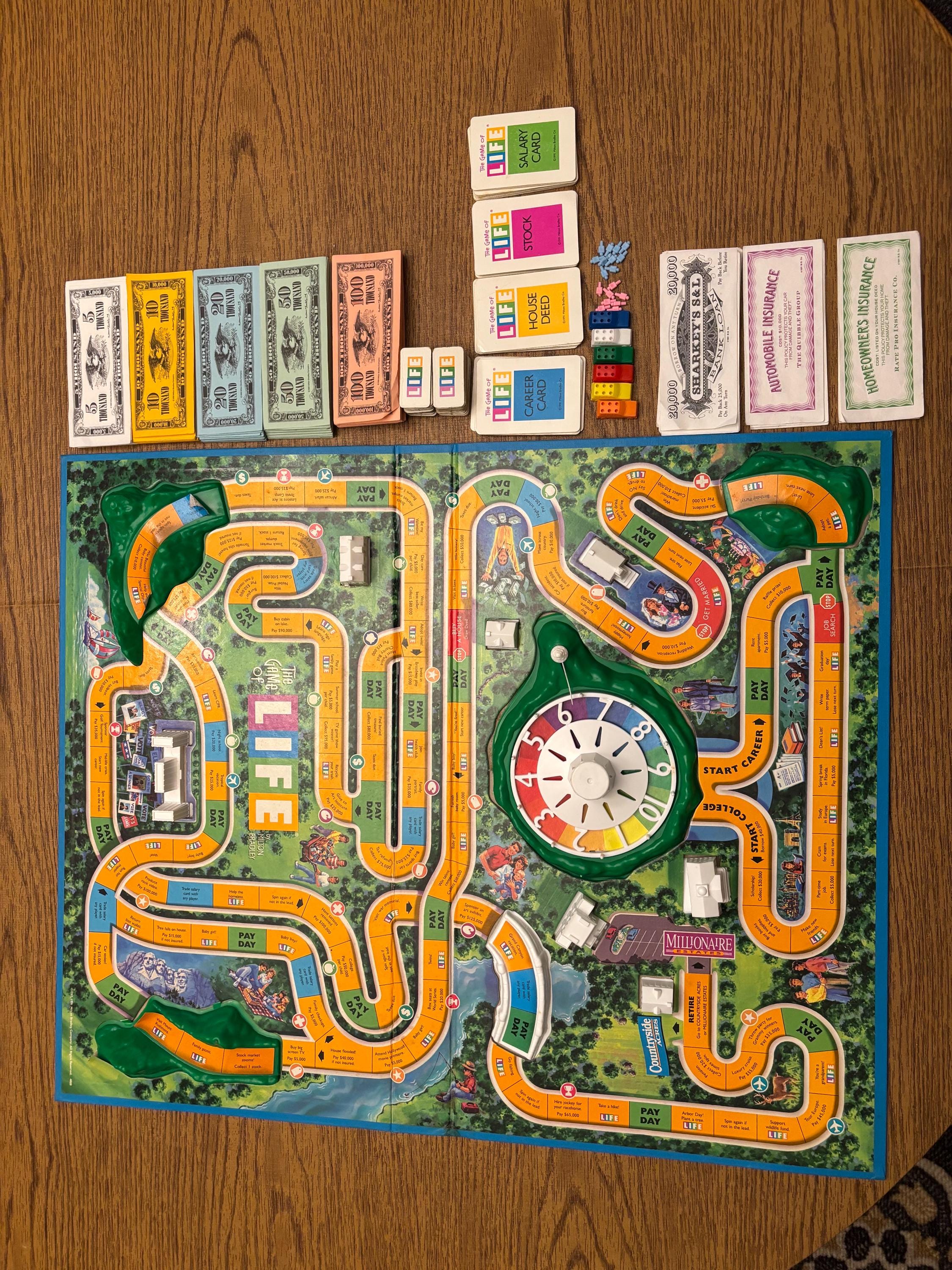 Vintage 1980s the Game of Life - Complete Milton Bradley