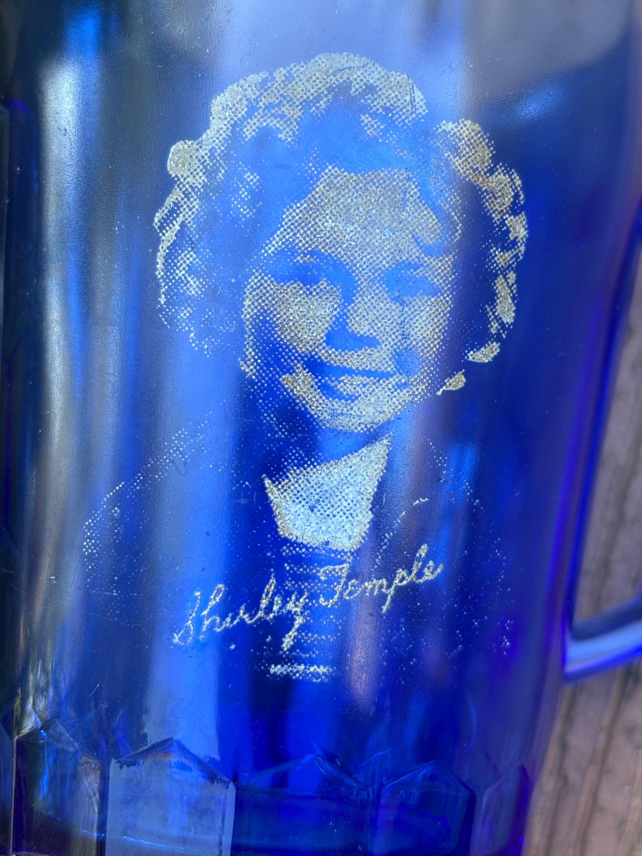 Vintage Hazel Atlas Shirley Temple, Cobalt Blue, Collectible Glass