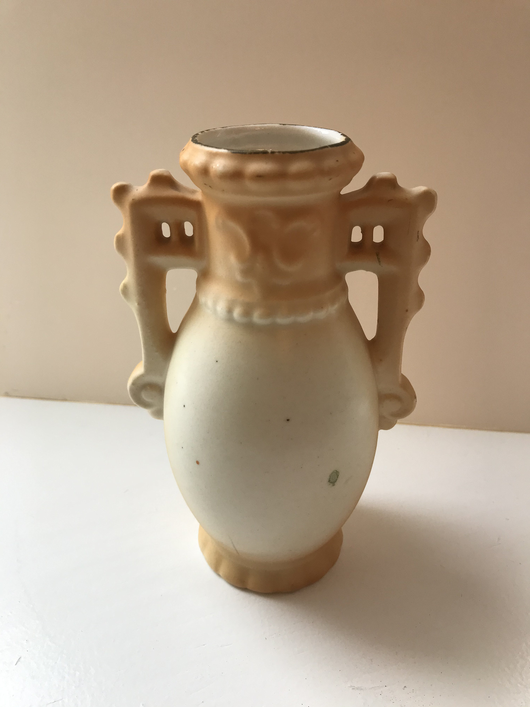Vintage Victorian, Hand Painted, Porcelain Vase, Made in