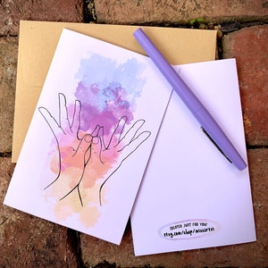 Regenbogen Yoga Lotus Mudra - zwei Falten Dankeschön-Karte Bundles-(handgemachte Karte für Wertschätzung, Danke, fehlt Ihnen, Einladung, Geburtstag)