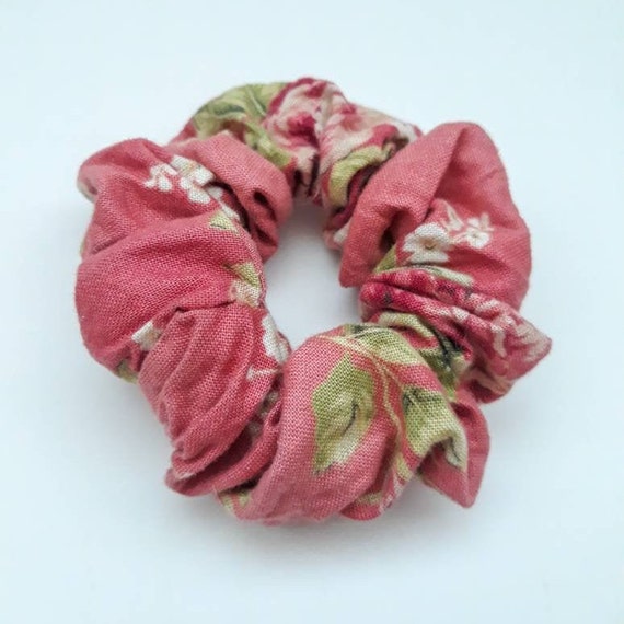 Pink Floral Scrunchie Scrunchy 90 S 90 S Fashion Etsy
