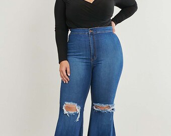 plus size petite bell bottom jeans
