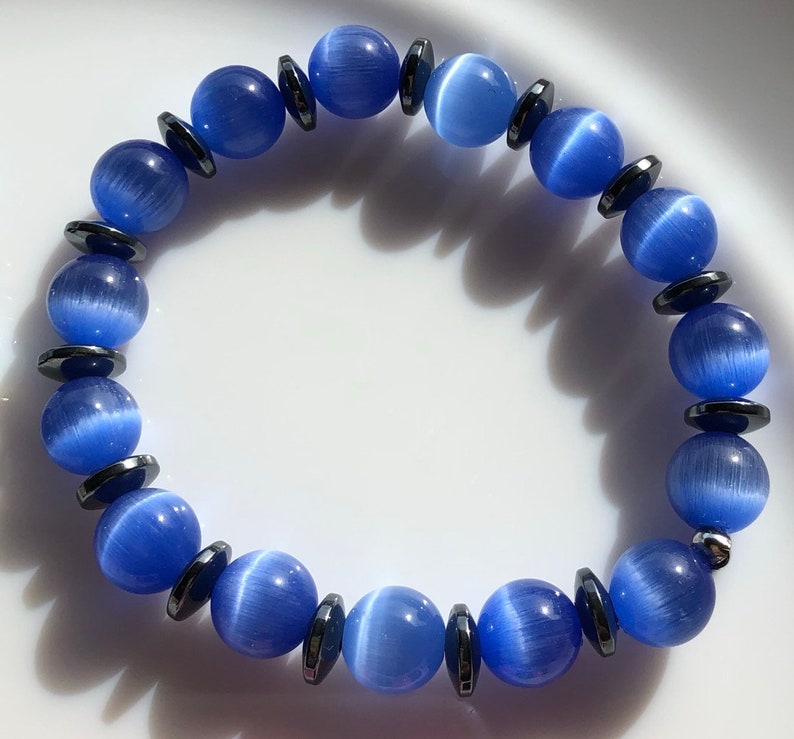 Blue Sapphire Bracelet,Womens Bracelet,Turquoise Howlite,Beaded Bracelet White Howlite,Mens bracelet Anniversary gift,Turquoise Birthstone