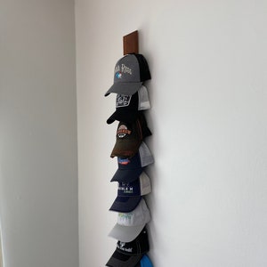 Woodstock Hat Rack for Baseball Caps - Single Vertical Rack - Holds 8 Hats - Standard Size - See variations for current available colors.
