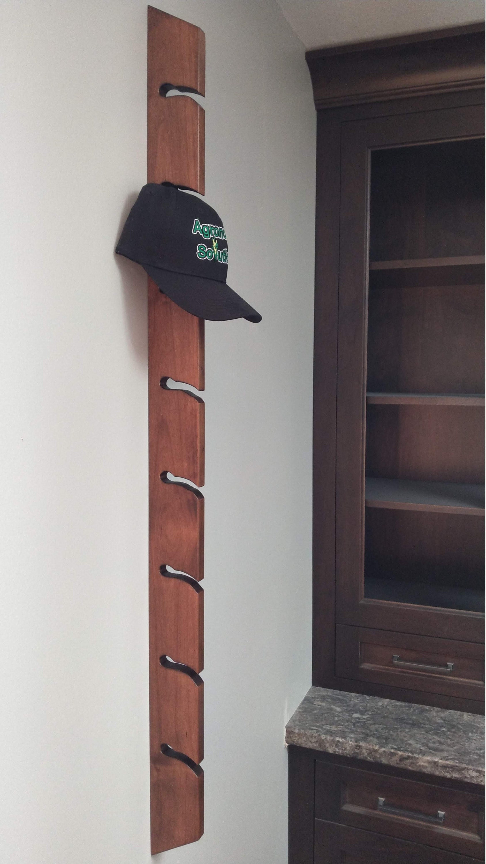 Woodstock Hat Rack for Baseball Caps Single Vertical Rack Holds 8