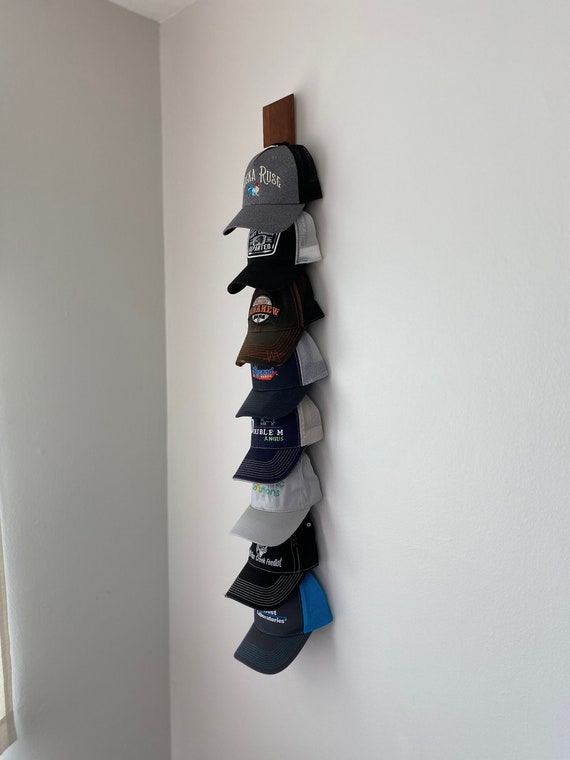 Woodstock Hat Rack for Baseball Caps Single Vertical Rack Holds 8
