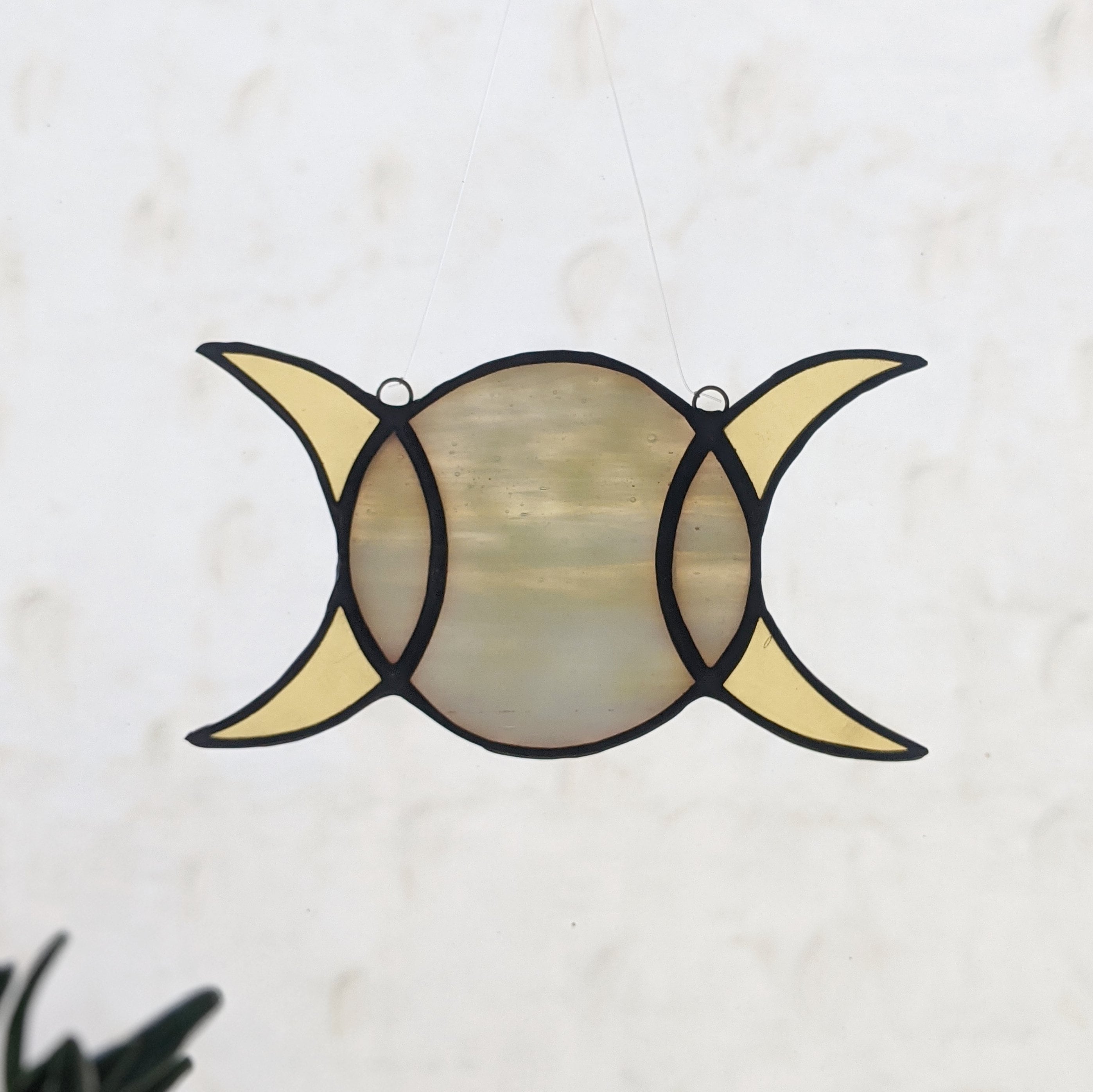 Triple Moon Stained Glass Suncatcher. Triple Moon Goddess. Etsy