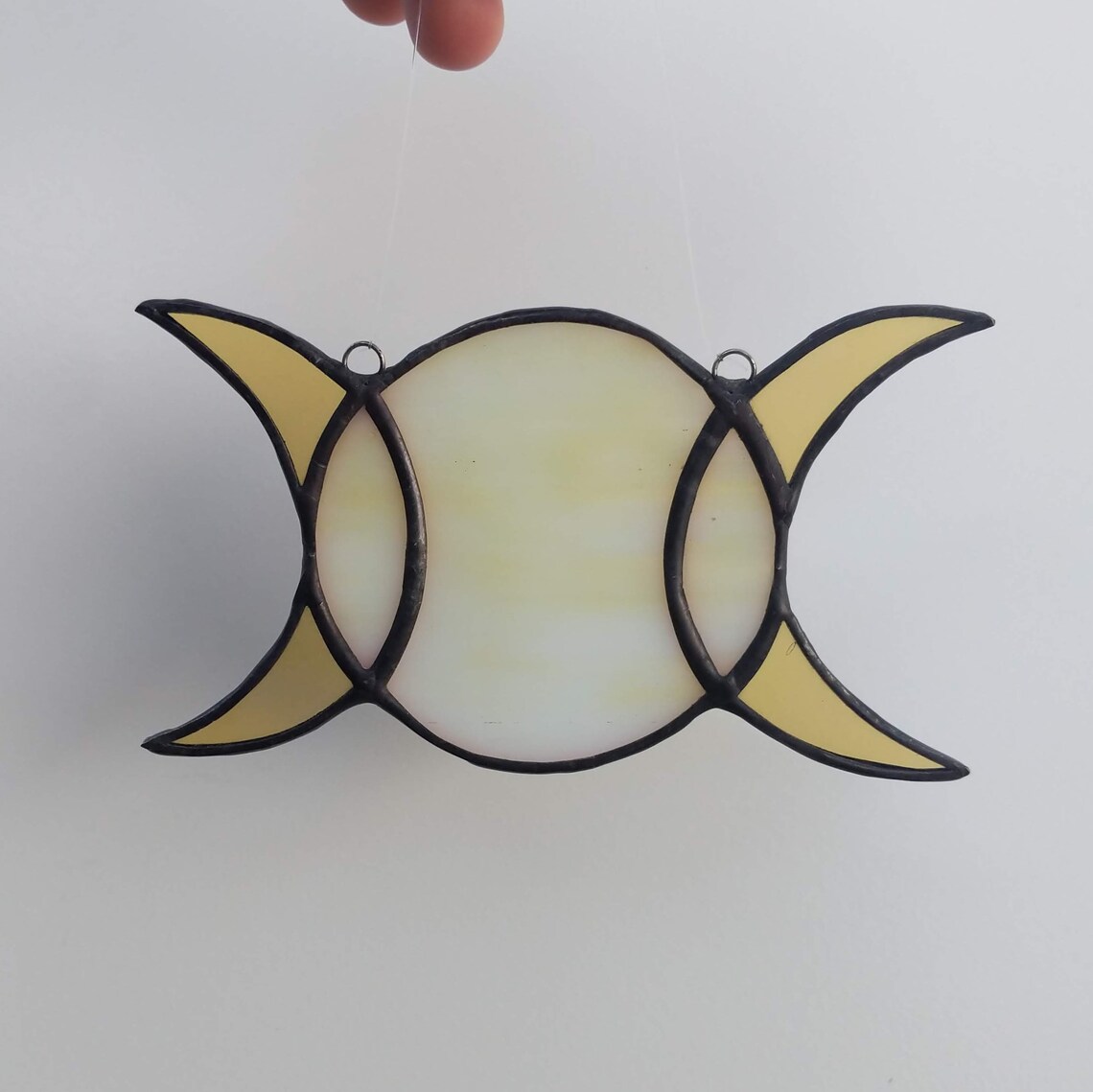 Triple Moon Stained Glass Suncatcher. Triple Moon Goddess. Etsy