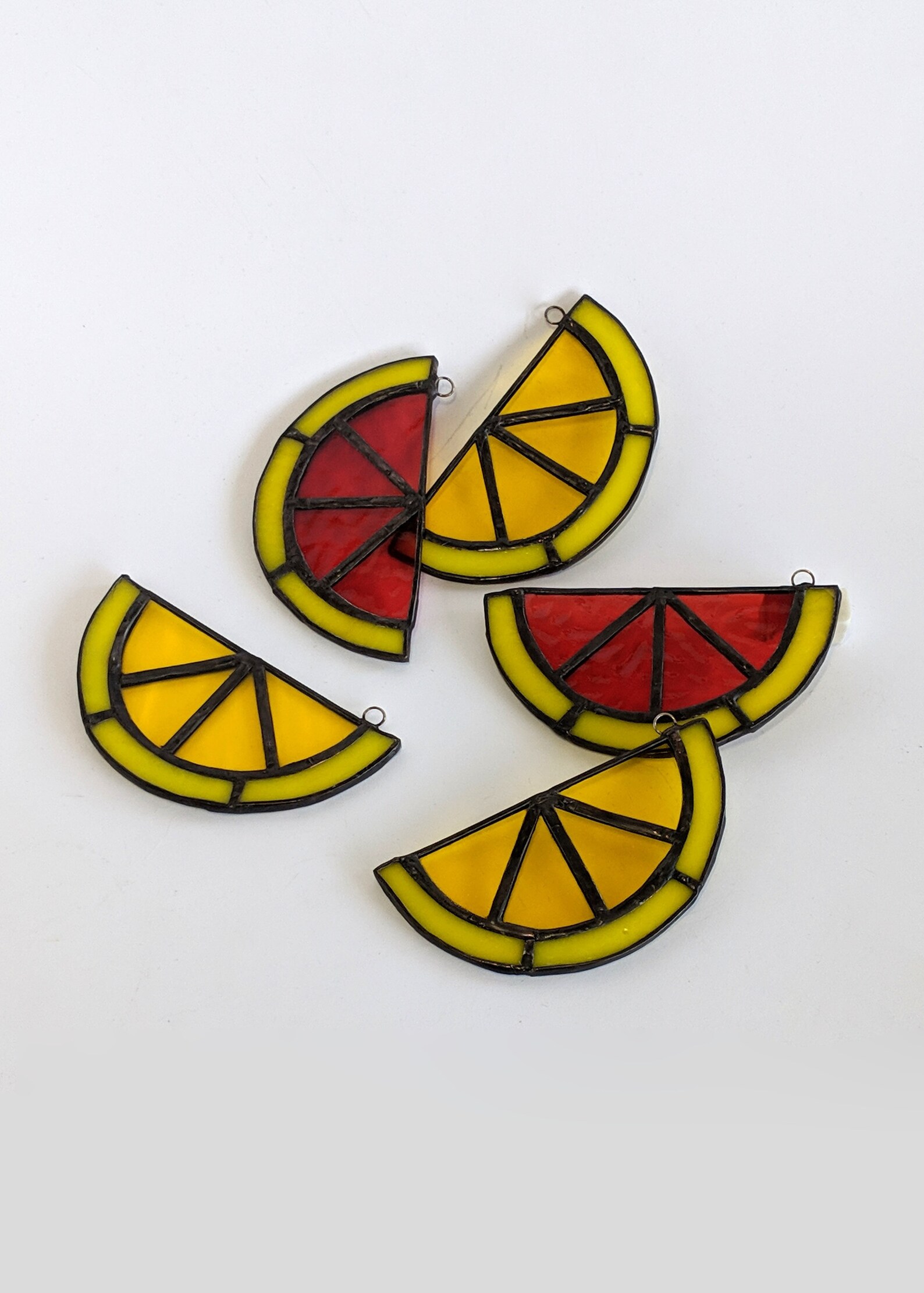 Orange Slice Stained Glass Suncatcher. Citrus Theme Window Etsy