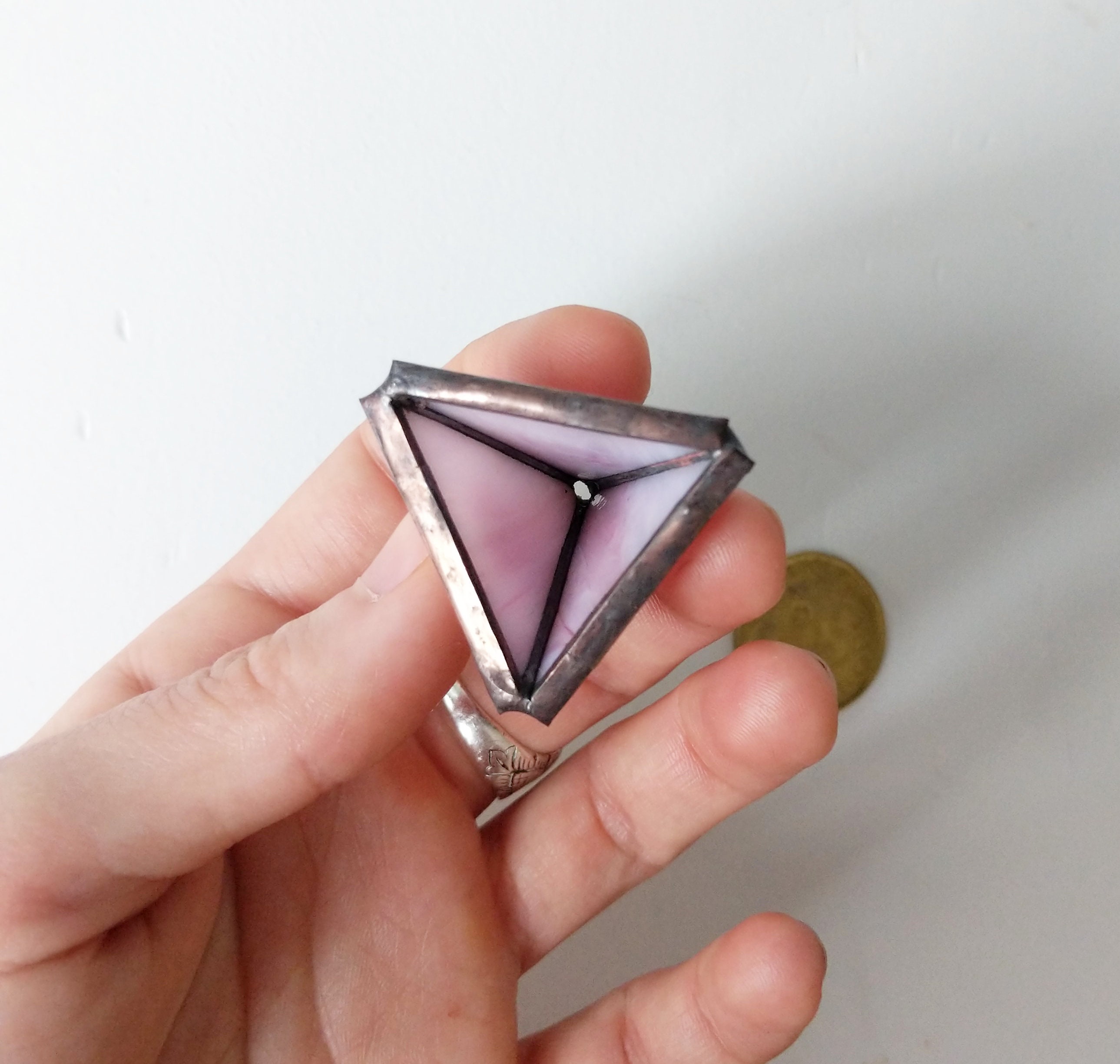 Stained Glass Incense Holder / Incense Burner. Pyramid Shaped Incense