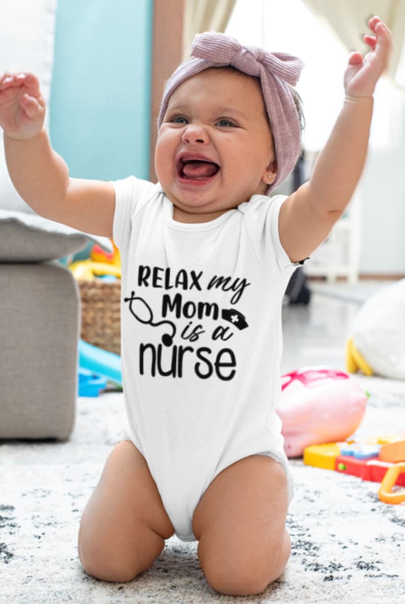 Relax My Mom Is A Nurse Onesie Baby Announcement Nurse Mom Etsy Relax My Mom Is A Nurse Onesie Baby Announcement Nurse Mom Etsy