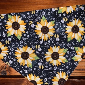 Sunflower Pet Bandana, FREE SHIPPING, Fits Over Your Pet's Collar, Made in Montana Assistedly by Young Adults with Special Abilities =)