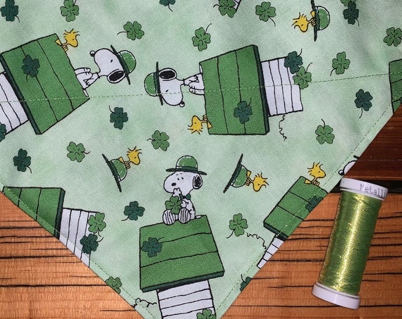Pet Bandana for St Patrick's Day, for Dogs or Cats, Collar Slips Thru, Made in Montana Assistedly by Young Adults with Super-Abilities