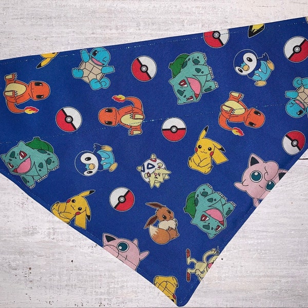 Pokemon Dog Bandana ~ Your Pet's Collar Slips Thru ~ Free Shipping!