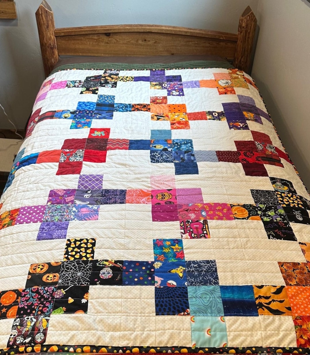 Crossword Cozy Quilt Reversible Fall/halloween Colors FREE Etsy