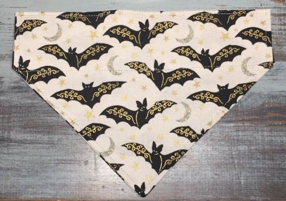 LAST ONE ~ M ~ Batty Bandana for Dogs ~ Halloween Trick or Treat Bandana ~Your Pet's Collar Slips Thru ~ Ready to Ship