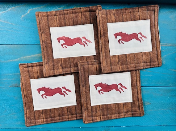Cowboy Coasters ~ FREE SHIPPING ~ Set of 4 ~ Handmade ~ Straight from Montana!