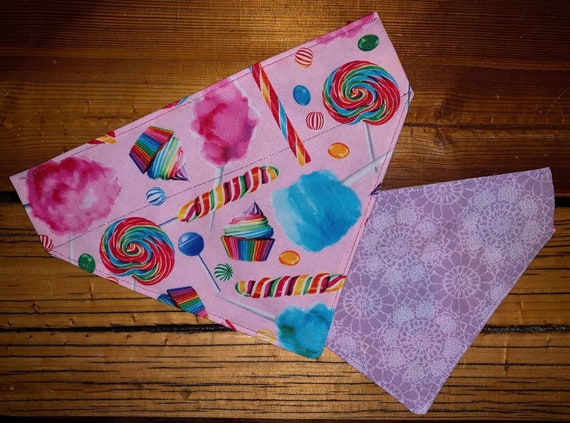 Sweet Pet Bandana Reversible ~ FREE SHIPPING ~ Your Pet's Collar Slides Thru ~ Joyfully Packaged by Young Adults with Special Abilities =)