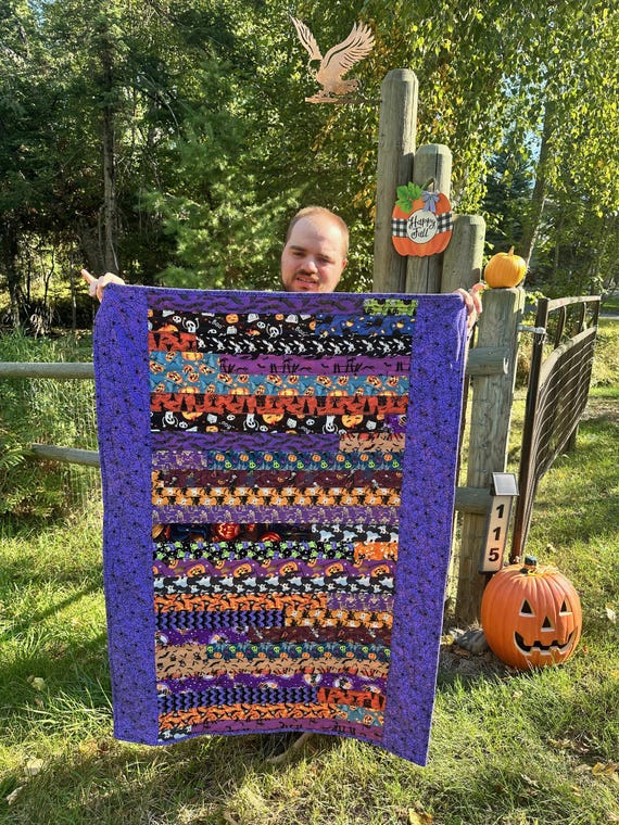 HAPPY Halloween Lap Quilt ~ FREE SHIPPING ~ Made in Montana ~ Joyfully Packaged by Young Adults with Special Abilities!