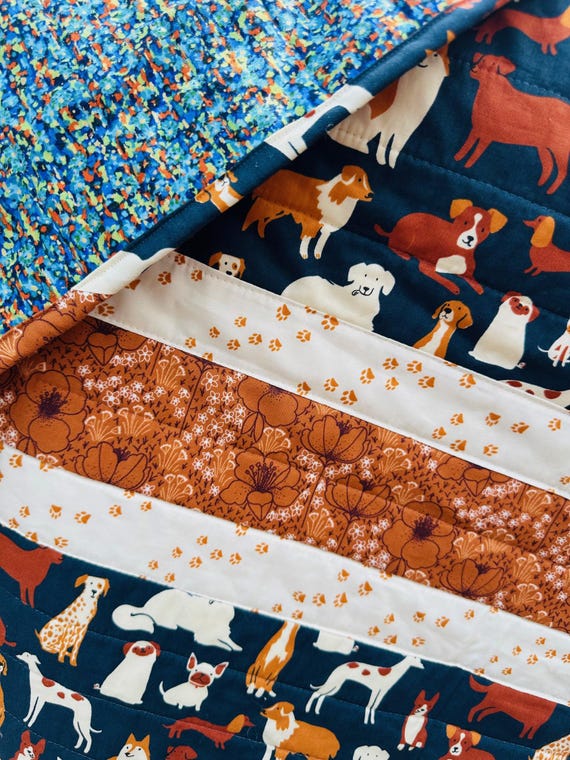 Good Doggies Quilt ~ FREE SHIPPING ~ 48 x 60 ~ Joyfully Packaged in Montana by Young Adults with Special Abilities
