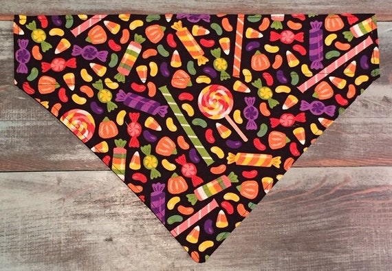 Halloween Candy Bandana ~ Fits Dog or Cat ~ FREE SHIPPING ~ Your Pet's Collar Slips Thru ~ Ready to Ship!