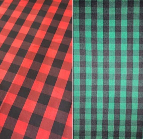 Buffalo Plaid Green or Red Bandana ~ Your Pet's Collar Slips Thru ~ FREE SHIPPING ~ Made in Montana