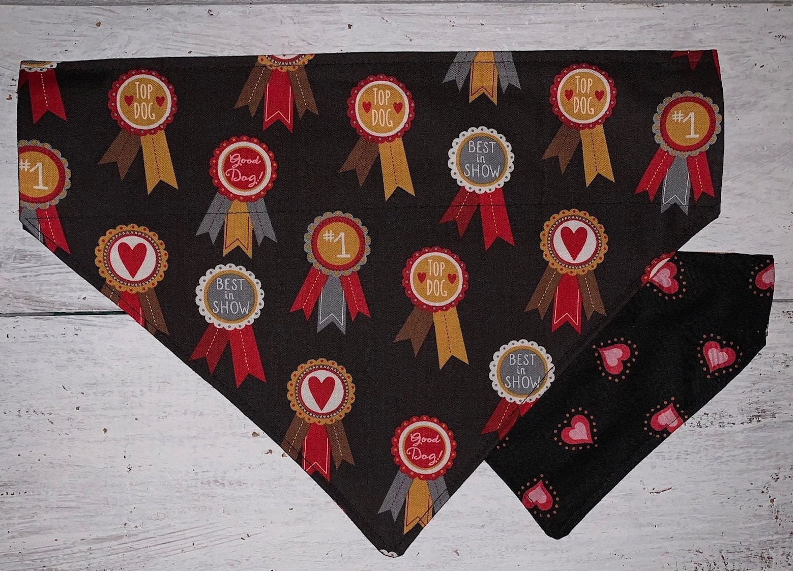 Reversible Top Dog Bandana ~ FREE SHIPPING ~ Your Pet's Collar Slips Thru ~  Proudly Made in Montana