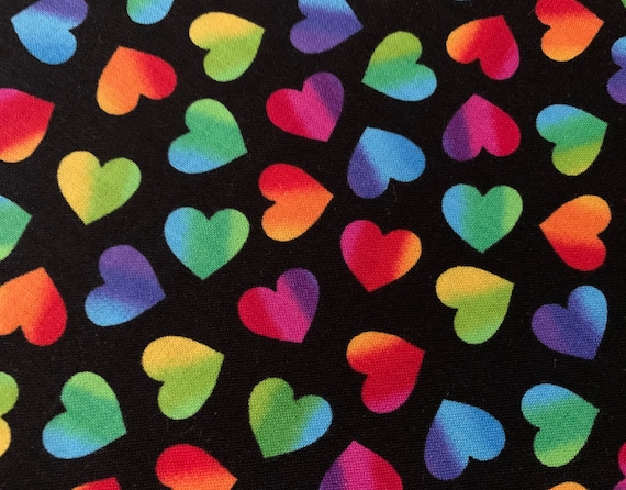 Rainbow Hearts Pet Bandana ~ FREE SHIPPING ~ Your Pet's Collar Slips Thru ~ Proudly Made in Montana!