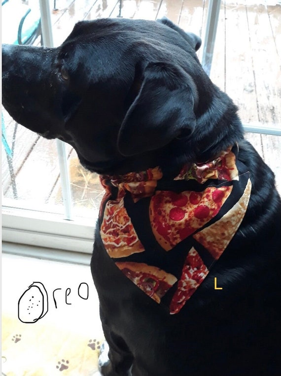 Pizza Pet Bandana ~ FREE SHIPPING ~ Your Pet's Collar Slips Thru ~ Made in Montana