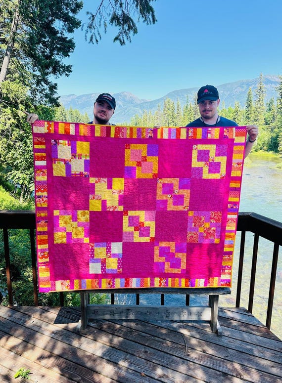 Happy Summer Quilt ~ FREE SHIPPING ~ 57 x 68 ~ Ready to Ship~ Joyfully Packaged by Special Olympic Athletes!