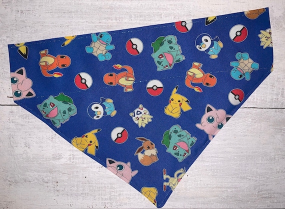 Pokemon Dog Bandana ~ Your Pet's Collar Slips Thru ~ Free Shipping!