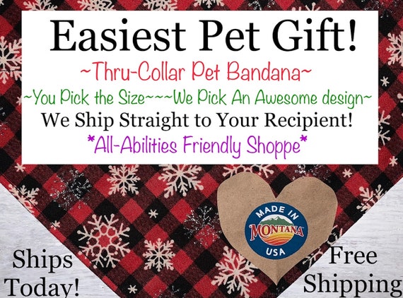 The Montana BandanaGram ~ FREE SHIPPING ~ Your Pet's Collar Slips Thru ~ Easiest Pet Gift All Year ~ Proudly Made in Montana!