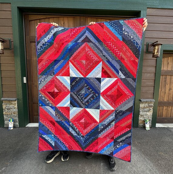 America's 250th Anniversary Quilt: Patriotic Red, White, Blue Heirloom (53 x 70), FREE SHIPPING!