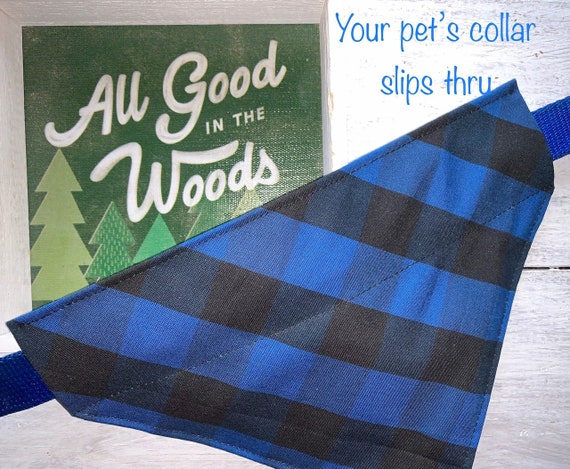 Blue Buffalo Check Pet Bandana ~ FREE SHIPPING ~ Proudly Made in Montana!