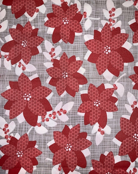 Poinsettia Pet Bandana ~ FREE SHIPPING ~ Your Pet's Collar Slips Thru ~ Proudly Made in Montana!