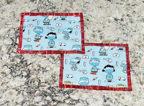 Medical Themed Set of Two Snack Mats ~ Mug Rug Set ~ FREE SHIPPING!
