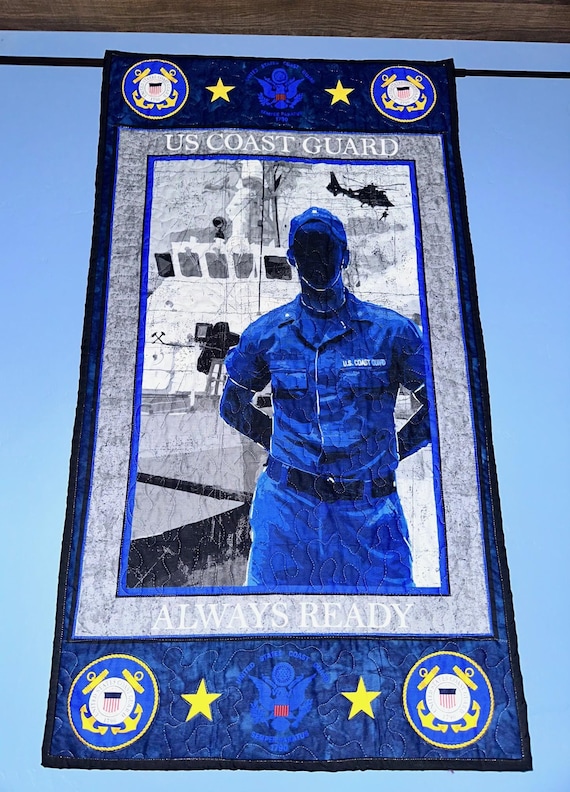 Coast Guard Wall Hanging with Rod Pocket ~ 24 x 42 ~ Joyfully Packaged by Special Olympians ~ FREE SHIPPING!