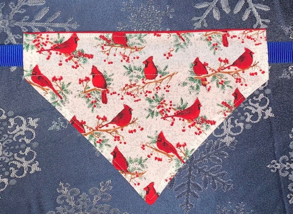 LAST ONES ~ L/S ~ Sparkly Cardinals Pet Bandana ~ Your Pet's Collar Slips Thru ~ Proudly Made in Montana ~ Free Shipping!